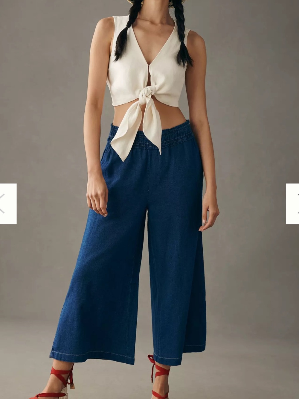 Anthropologie Wide-Leg Denim Culottes Pants Size XL